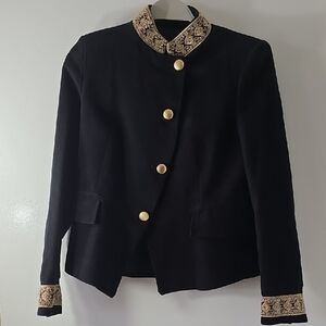 Zara Black Blazer with Gold Buttons